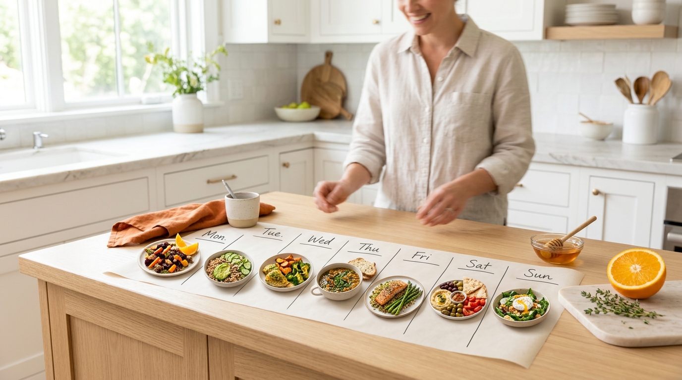 Weekly meal planning board